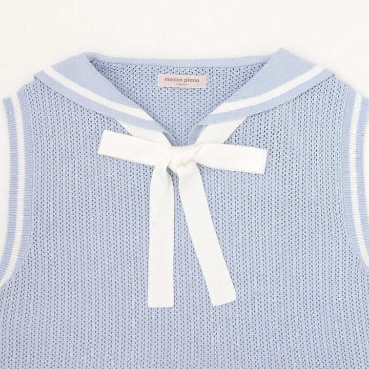 Mesh Sailor Vest & T-Shirt Set,Ivory, medium image number 7