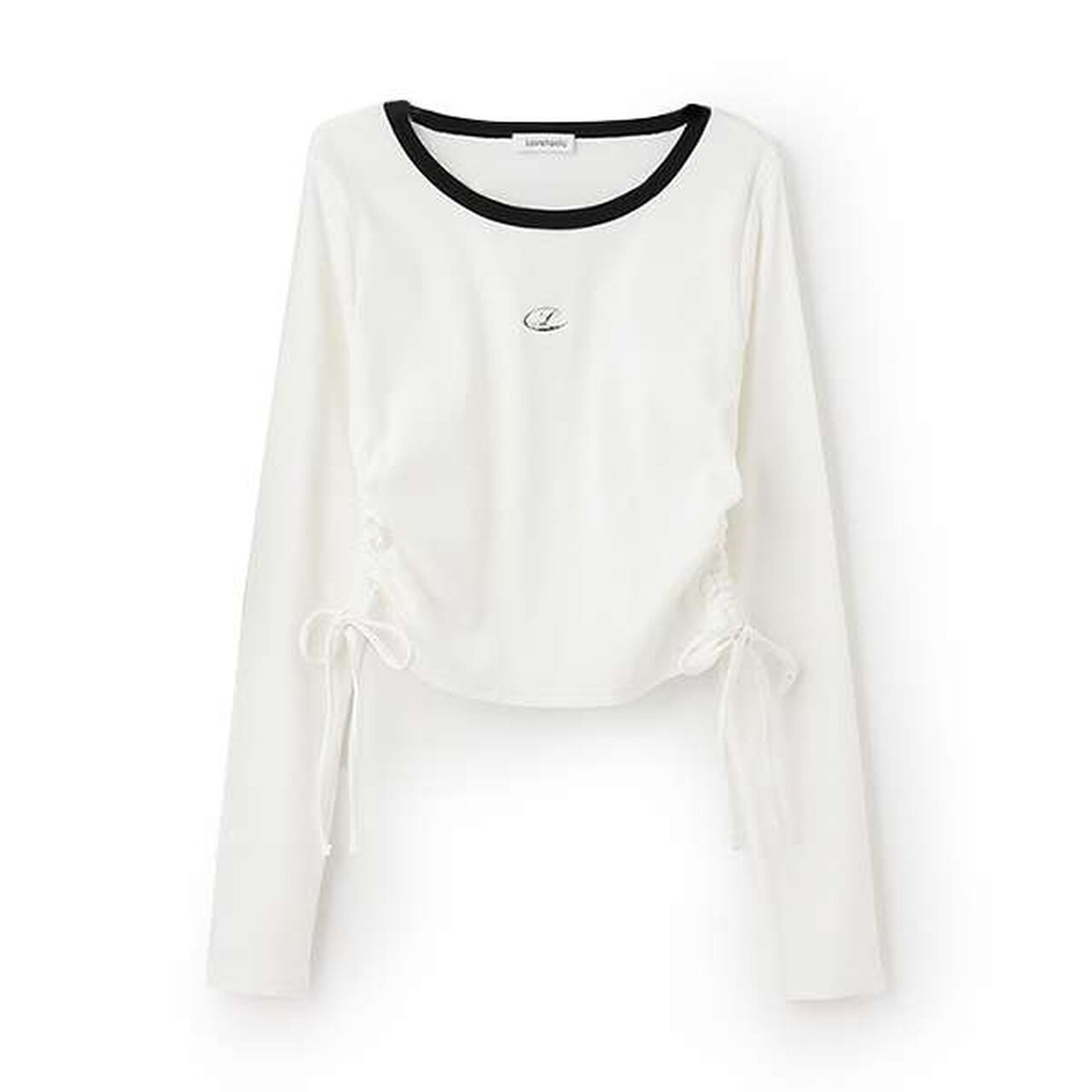 Side Drawstring Long-Sleeve T-Shirt,Off white, large image number 16