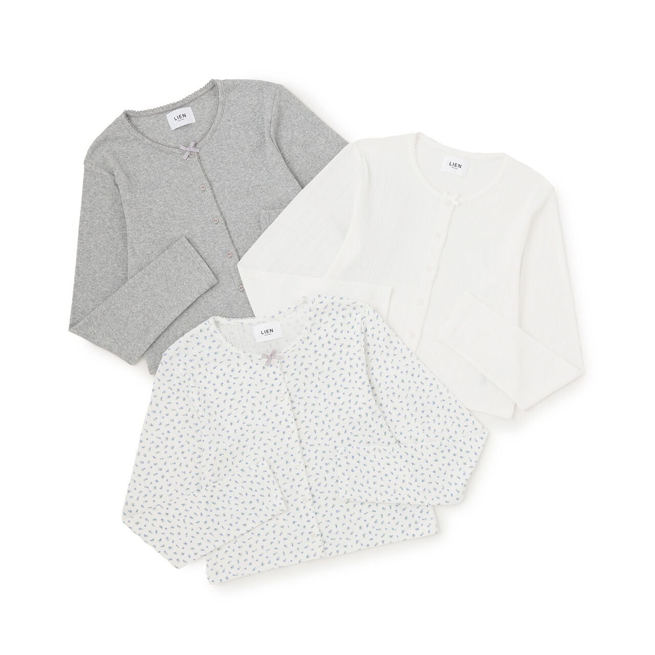 [Parent-Child Matching] UV Knit Cut Cardigan,Top gray, large image number 5