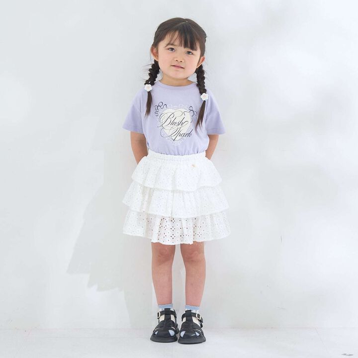 [100% Cotton] Sherbet T-Shirt [UV Cool Touch & Shape-Retaining] Assorted 7 Patterns T-Shirt [Kids Girls],Pearl white, medium image number 23