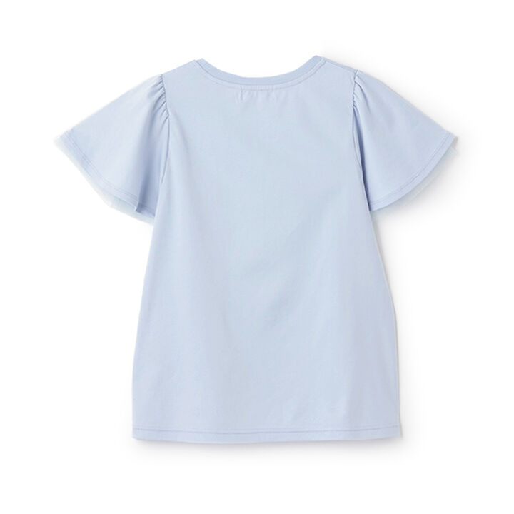 Necklace-Style Embroidered Flare Sleeve T-Shirt,White, medium image number 1