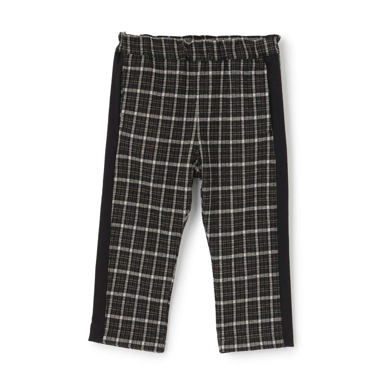Jacquard Checkered Tapered Pants,Black, large image number 5