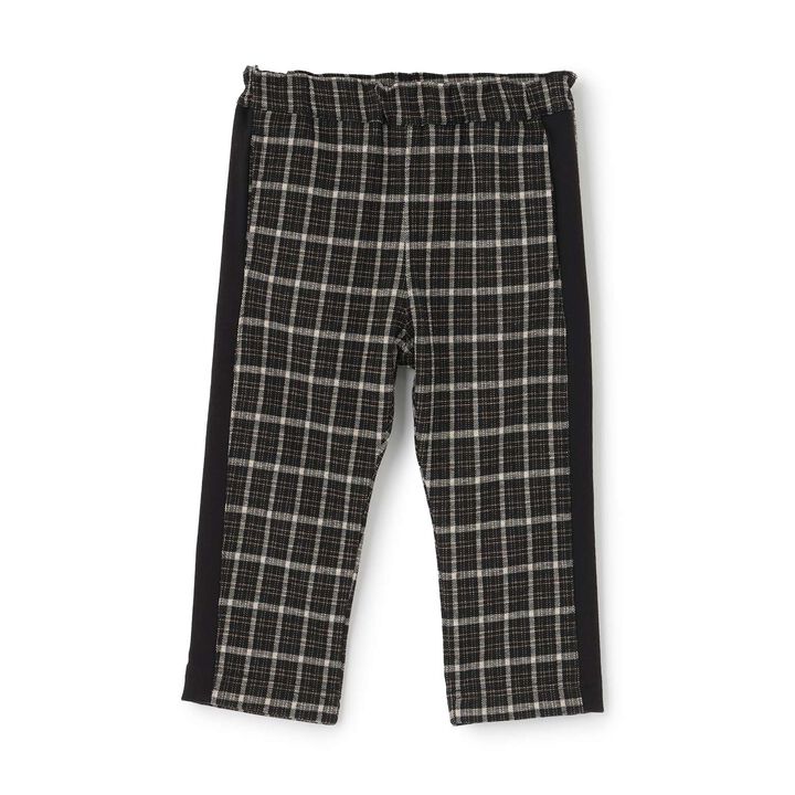 Jacquard Checkered Tapered Pants,Black, medium image number 5