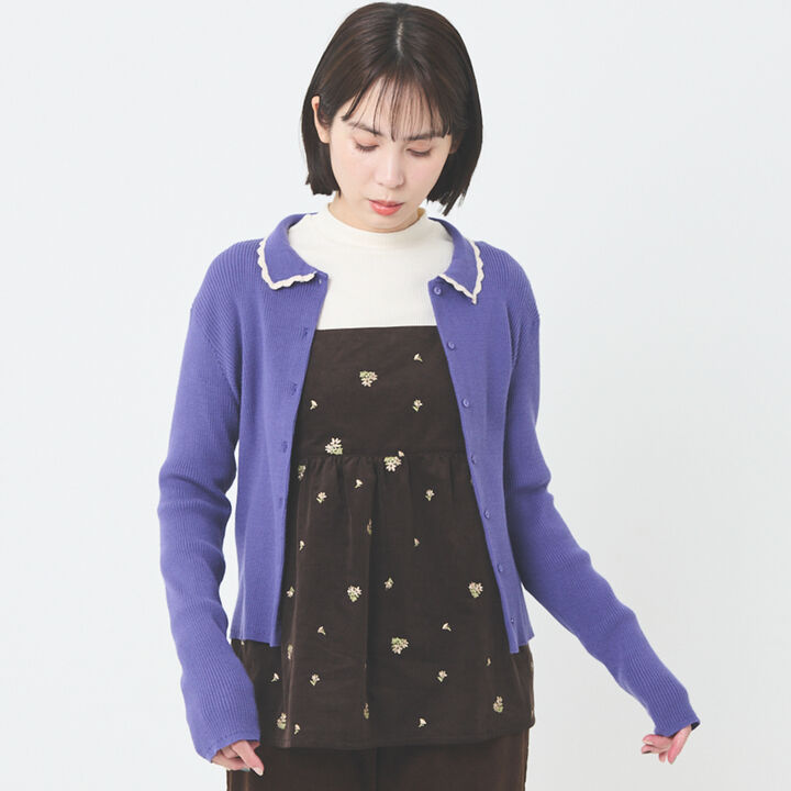 Link Collar Knit Cardigan,Top gray, medium image number 5