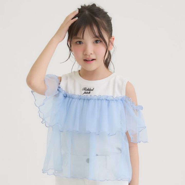 Sheer Fabric Combo Top,, medium