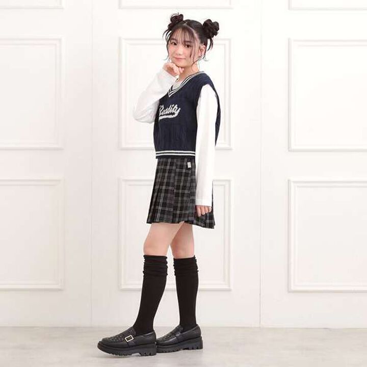 Brushed Pleated Skirt,Charcoal gray, medium image number 18