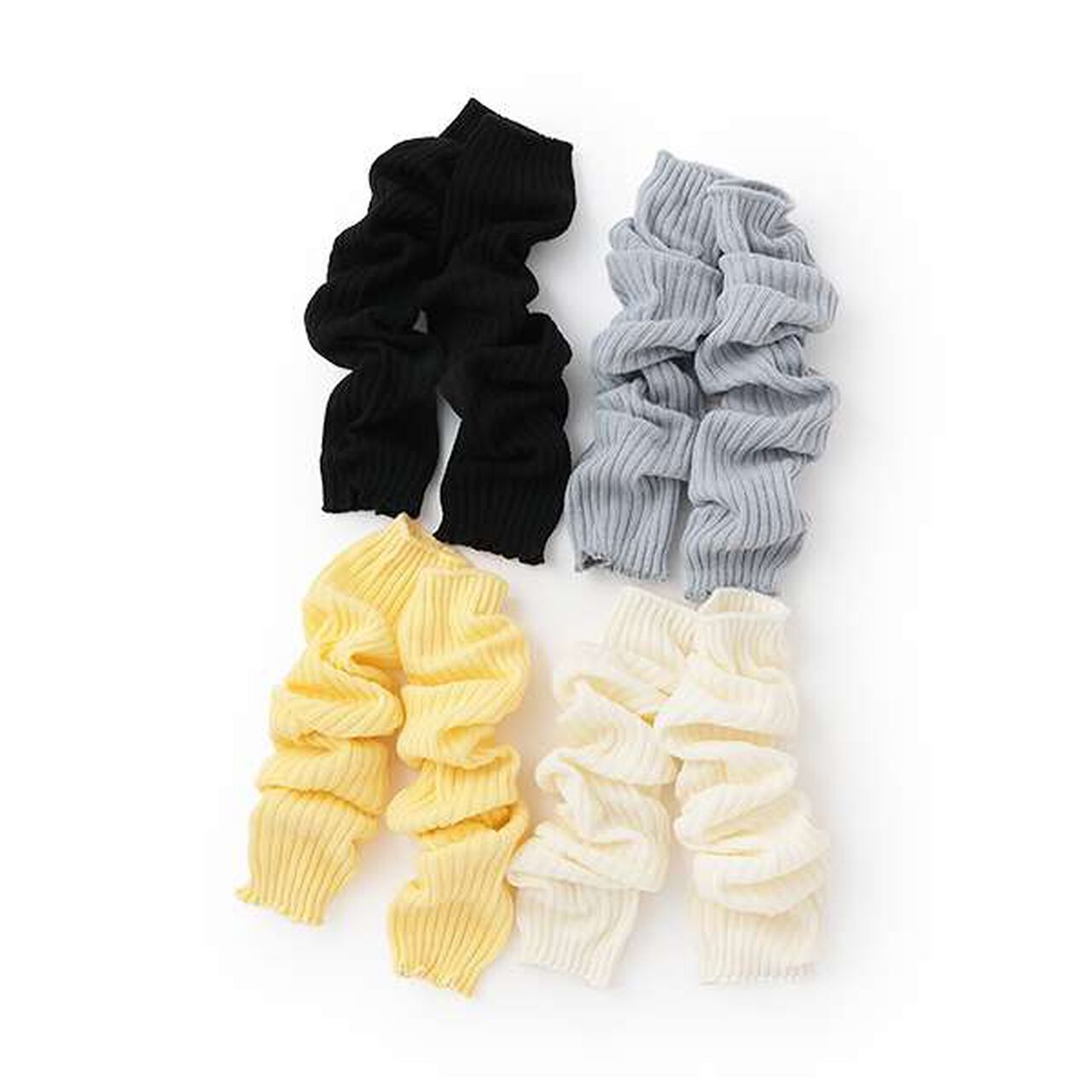 Plain Leg Warmers,Cream, large image number 5