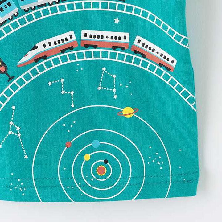 Space and Train Short Sleeve T-Shirt,Blue green, medium image number 7