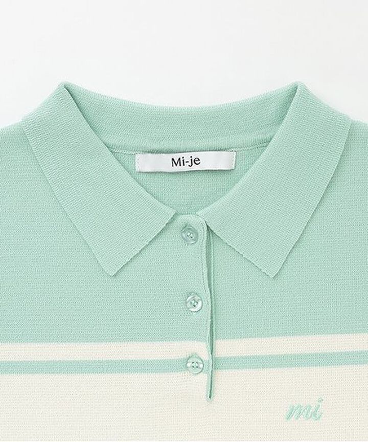 Knit Polo Dress,Navy, medium image number 6