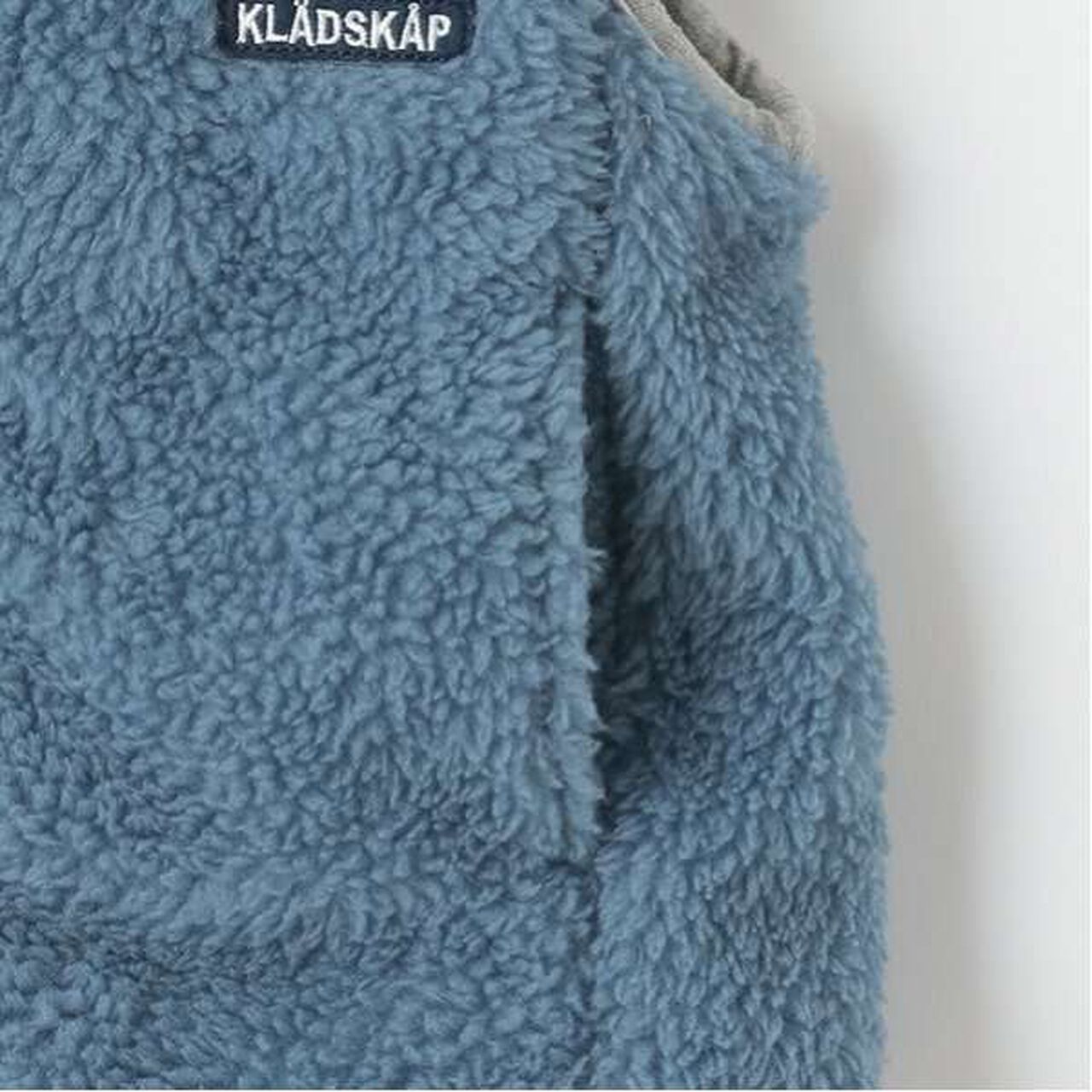 Heavy Machinery Patch Boa Zip-Up Vest,Off white, large image number 12