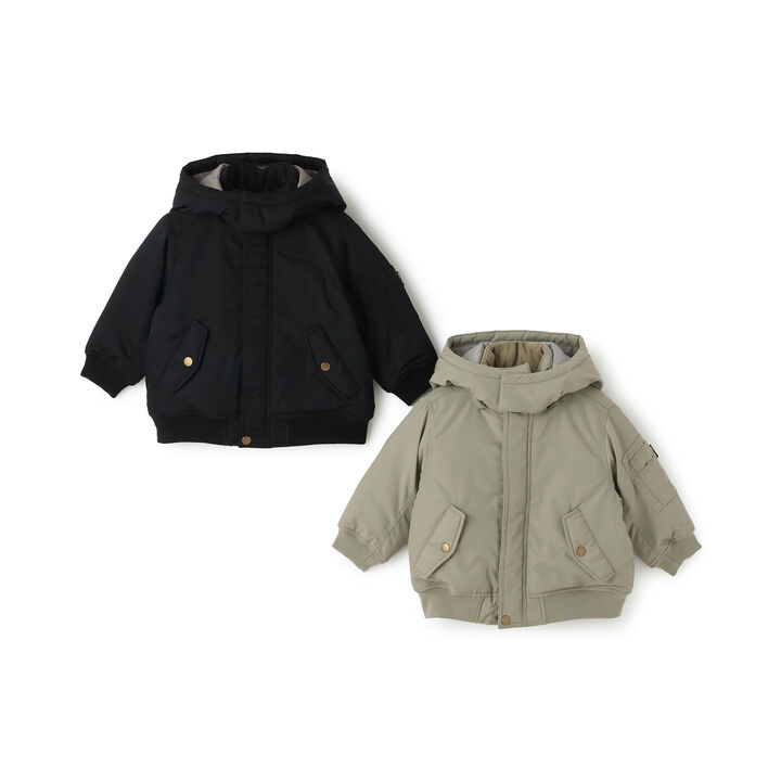 Washable MA1 Style Removable Hood Jacket,Khaki, medium image number 25