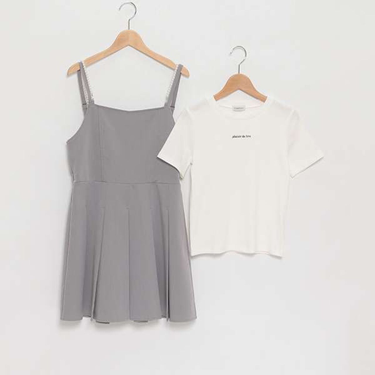 Inner Lining Included Pearl Code Jumpskirt,Gray, large image number 12