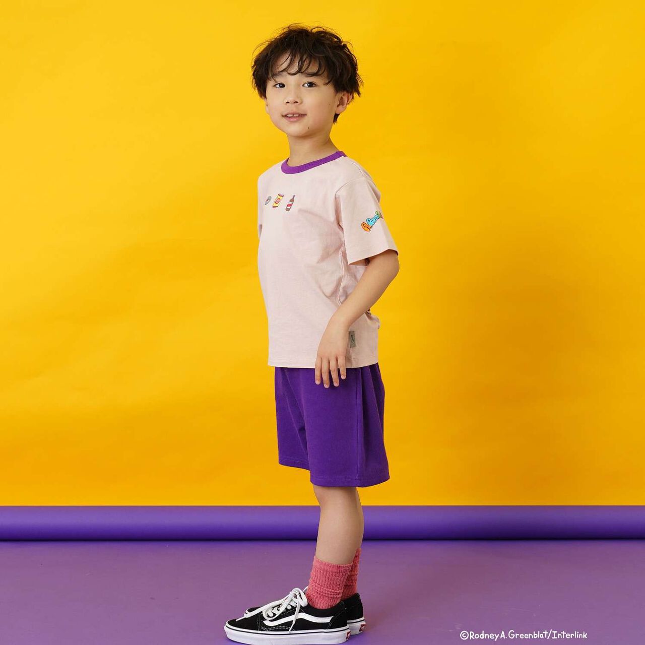 [親子連結款] [PaRappa the Rapper] 撞色羅紋短袖T恤,粉紅色, large image number 7