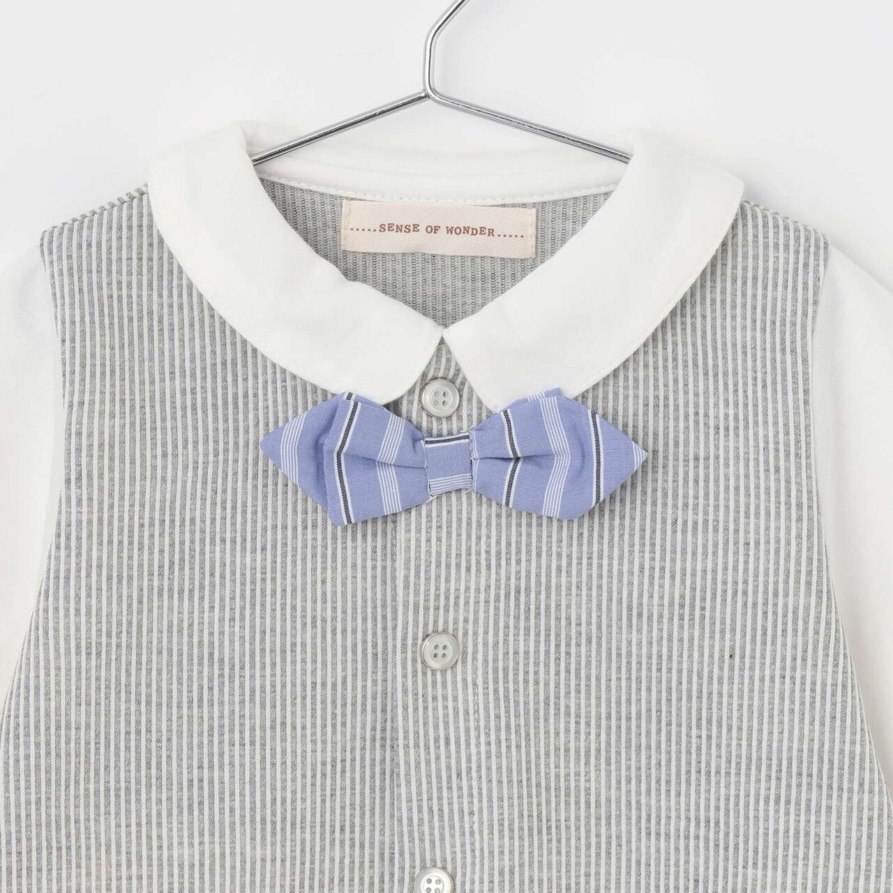 Stripe Vest 2 WAY All-in-One [Made in Japan],Blue, large image number 3