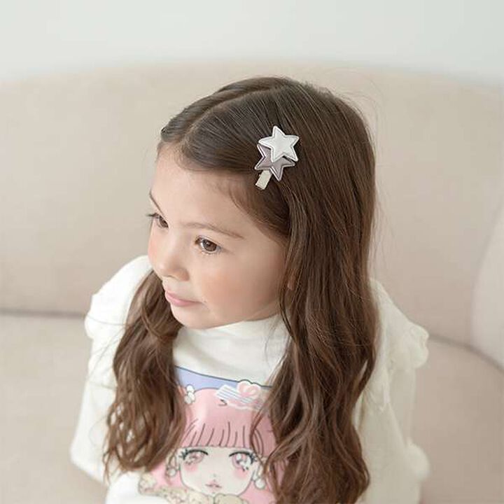 Sparkling Star Hair Clip Set,Silver, medium image number 0