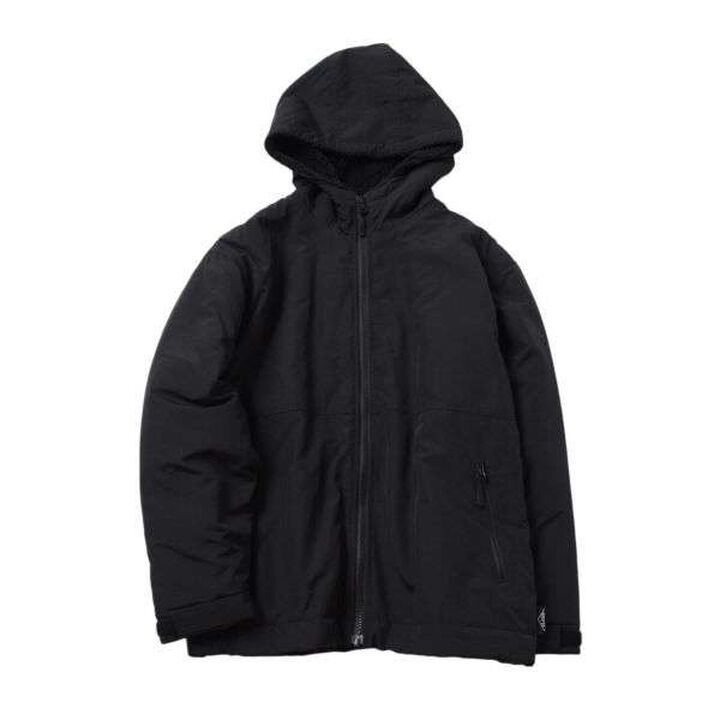 Lined Boa Fabric Hooded Jacket,Black, medium image number 5