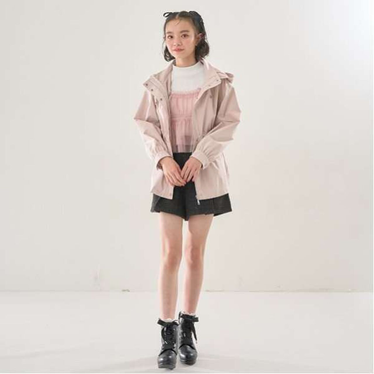 Pearl Button Shorts,Beige, large image number 10