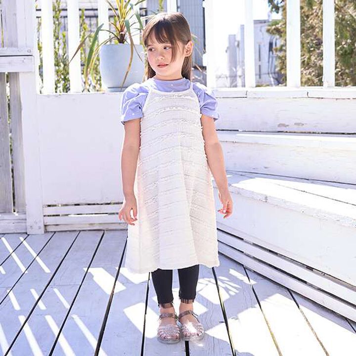 Frill Knit Lace Camisole One-Piece Dress,Ivory, medium image number 7