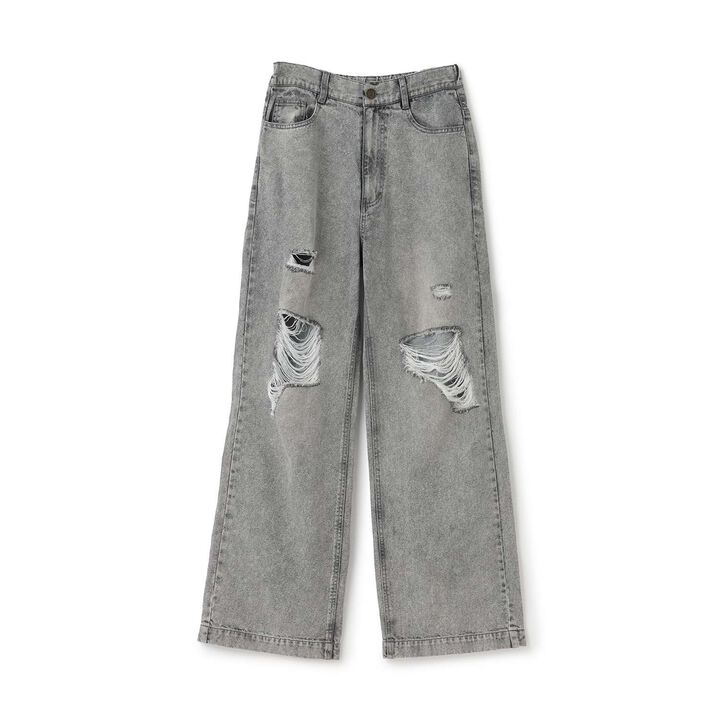 [LTXC/Cool Touch] Distressed Denim Wide Pants,Gray, medium image number 21