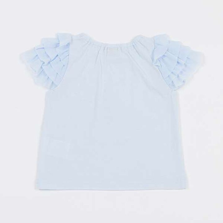 [Disney] Tulle Sleeve Graphic T-Shirt,Light blue, medium image number 18