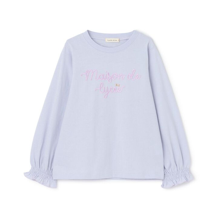 [Quick-Dry UV Non-Crumbling] Muteki T Logo Embroidery Shirred Sleeve Top,Yellow green, medium image number 4