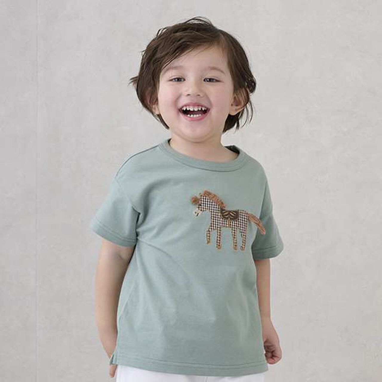 Appliqu&eacute; Car Pony Short Sleeve T-Shirt,Smoke white, large image number 20