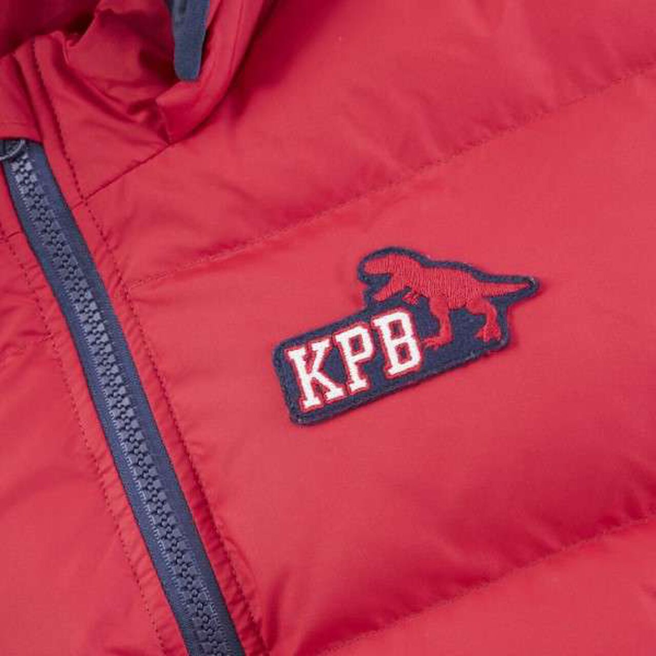 KP Boy Solo Padded Dinosaur Patch Jacket (90-130),Red, large image number 3