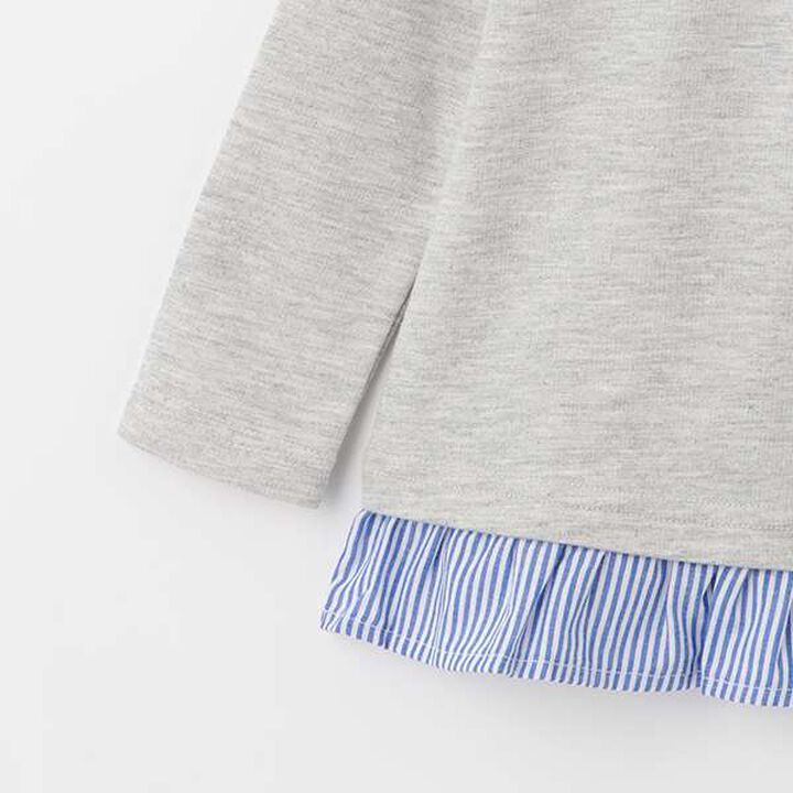 Shoulder Ribbon Sweatshirt,Gray, medium image number 3