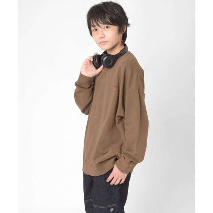 Fleece Pigment Big Sweatshirt,Deep red, medium image number 20