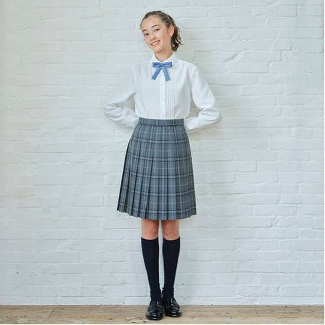 Wrinkle-Resistant Round Collar Long-Sleeve Shirt,, large image number 2