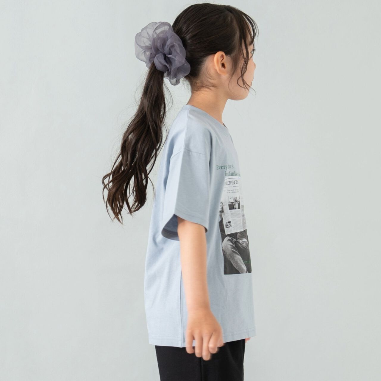 [365D] [Papa Link] Kids Photo Half T-Shirt,Light gray, large image number 5