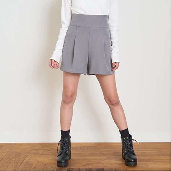 Back Lace-Up Shorts,Gray, medium image number 0
