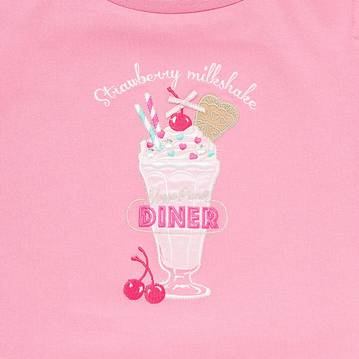 Diner Menu Shoulder Opening 2 WAY T-Shirt,Pink, medium image number 6