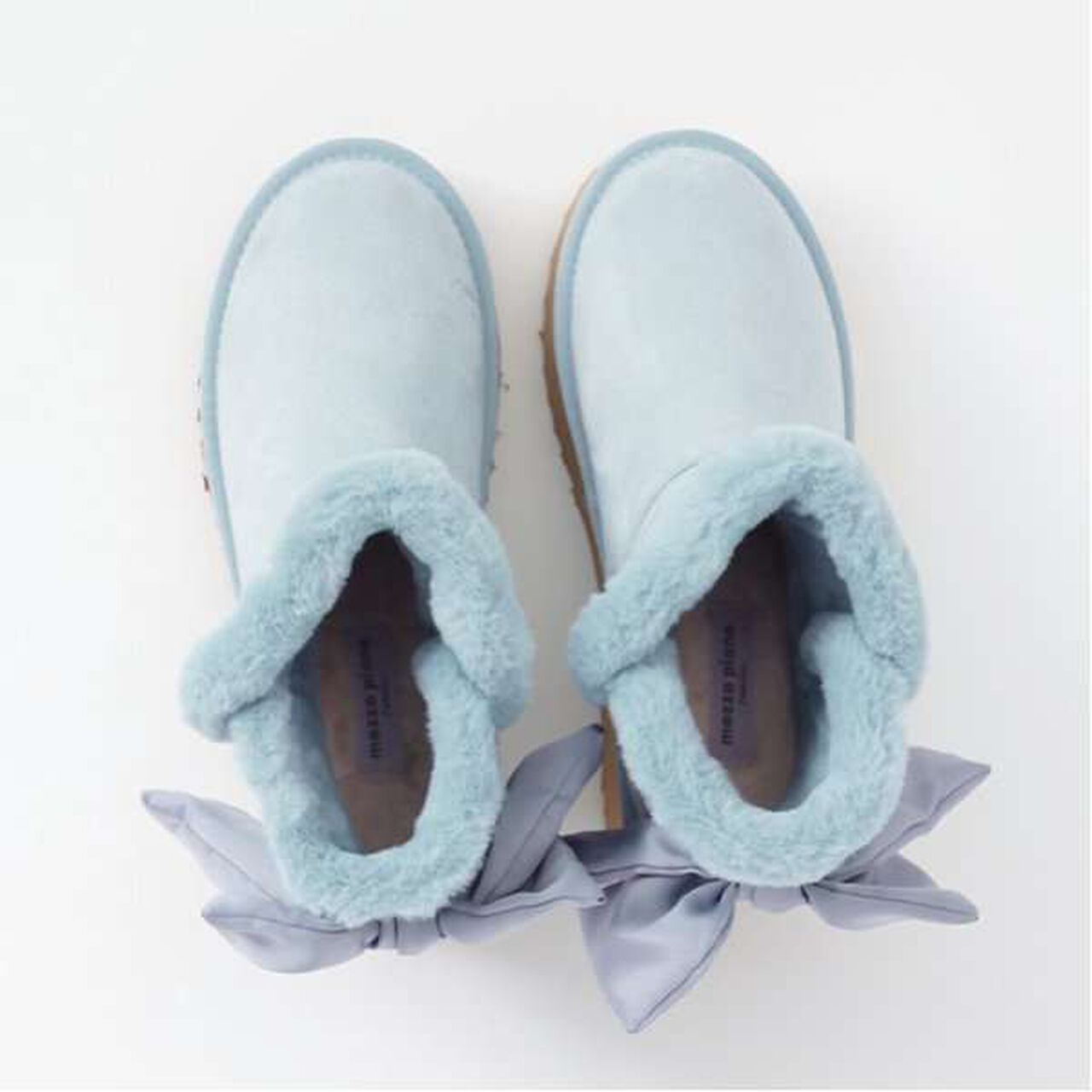 Pearl × Ribbon Mouton-style Boots,Beige, large image number 9