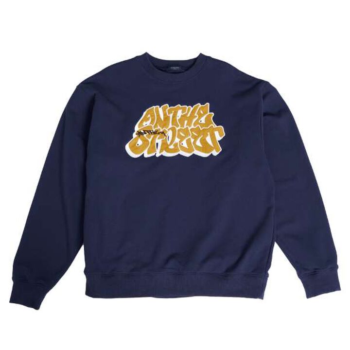 Anti-Pill Appliqué Sweatshirt,Navy, medium image number 3