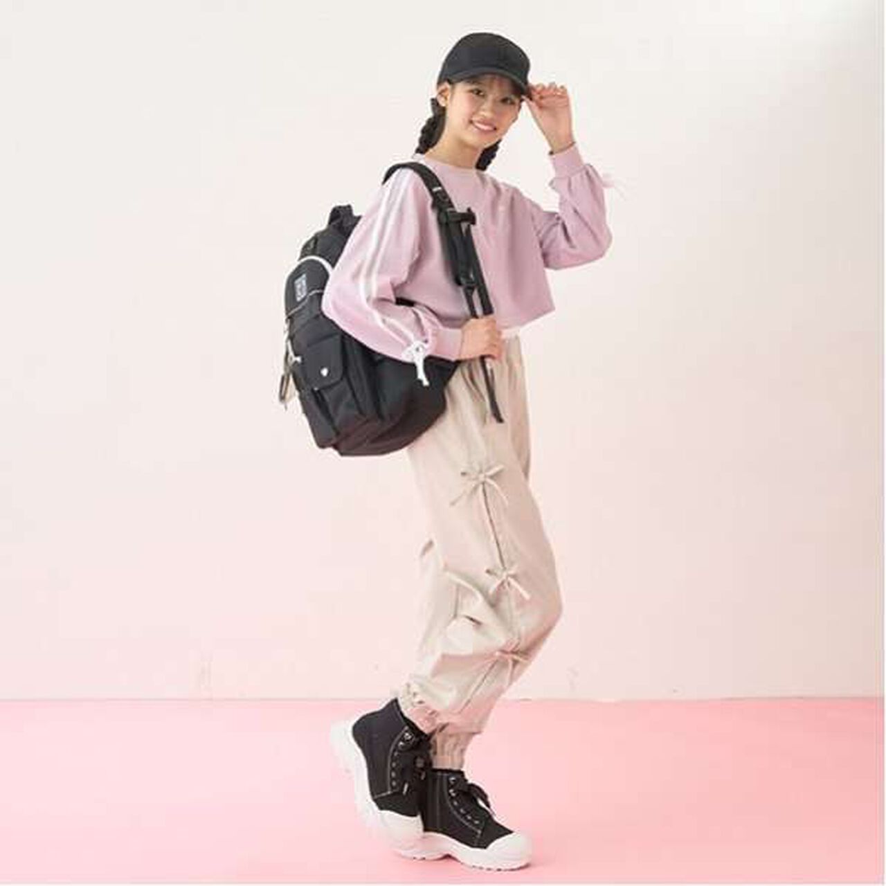 Platform High-Top Sneakers,Black, large image number 5