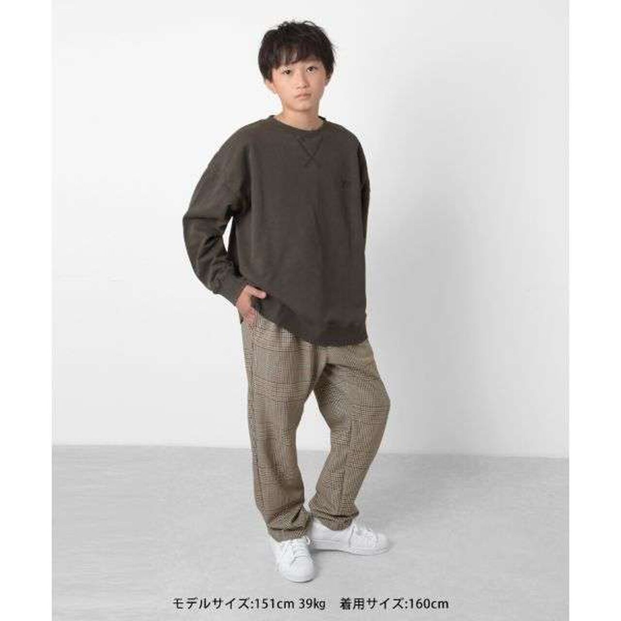 Fleece Pigment Big Sweatshirt,Deep red, large image number 2