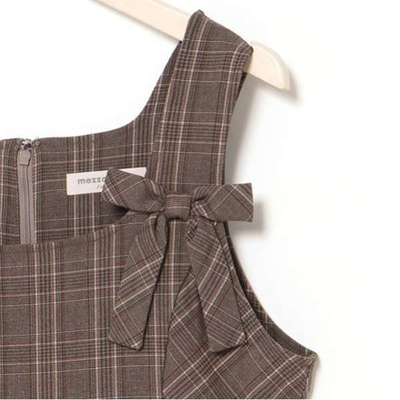 Twin Ribbon Jumper Skirt,Charcoal gray, large image number 12