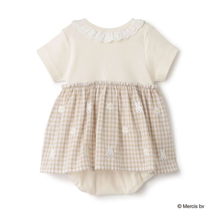 [miffy] Embroidered Floral Romper,Blue, medium image number 1