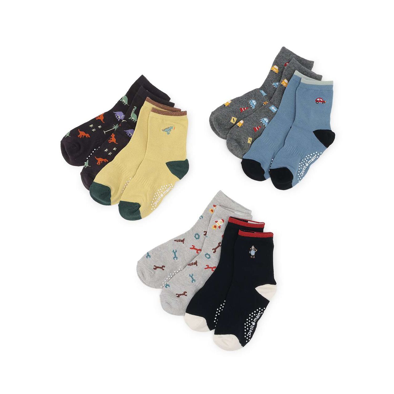 Boys Assorted Socks 2P,Yellow, large image number 5