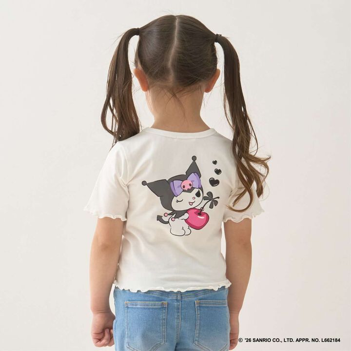 [Sanrio Characters] Quick-Dry UV Non-Warping Cherry Kuromi Heart T-Shirt,, medium