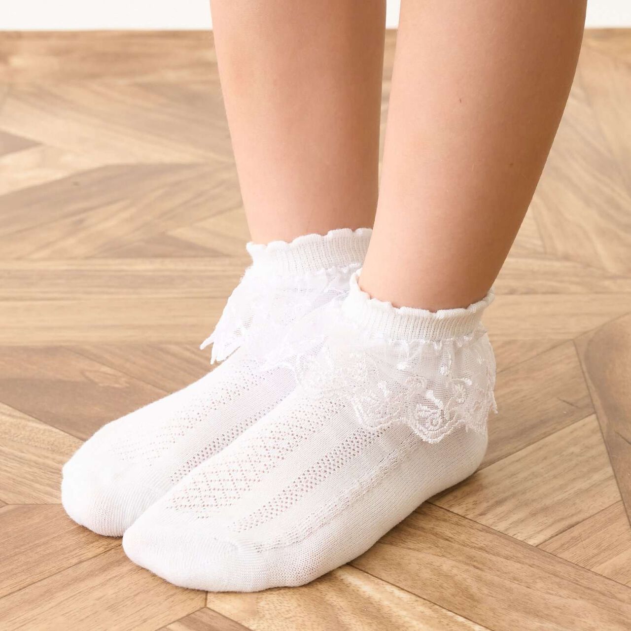 [Lycee Mine Ballet Series] Ruffled Lace Socks,Sax blue, large image number 7