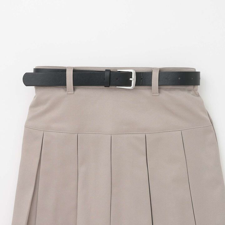 [Easy Care] Pleated Skirt with Belt,Black, medium image number 19
