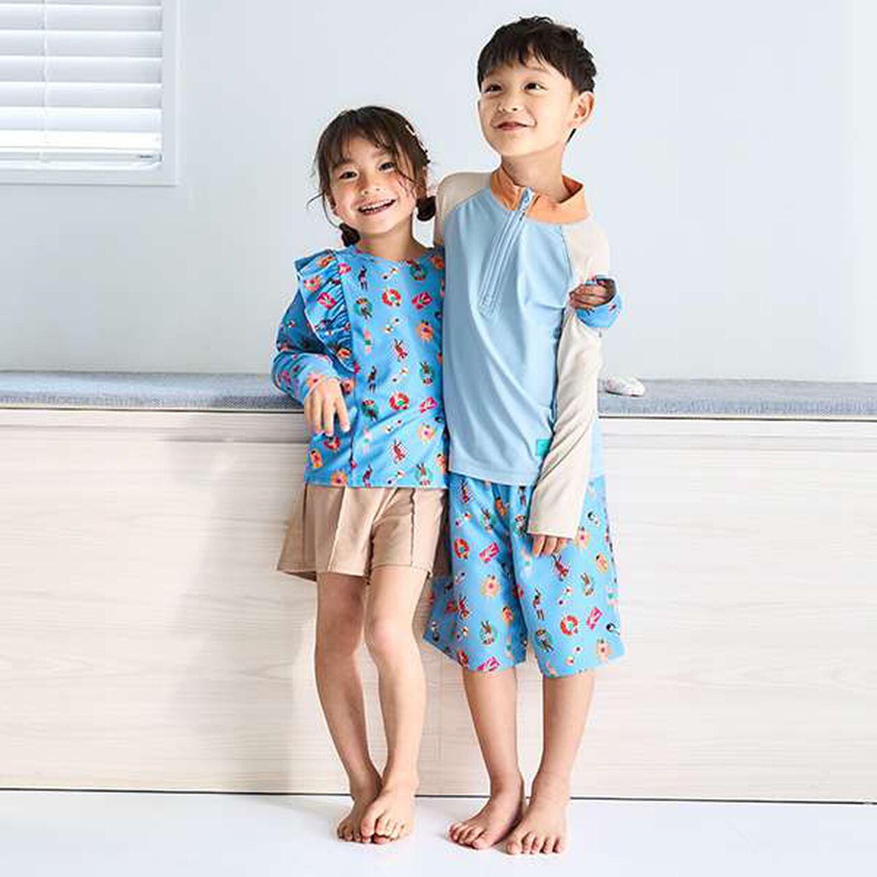 [SWIM] Half-Zip Rash Guard,Light blue, large image number 9