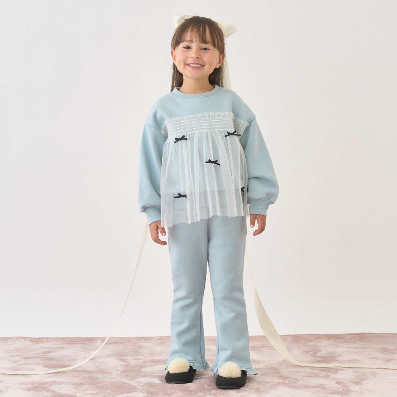 [Lycee Mine Ballet Series] Wool Lined Sweatshirt with Tulle and Ribbon,Ivory, large image number 17