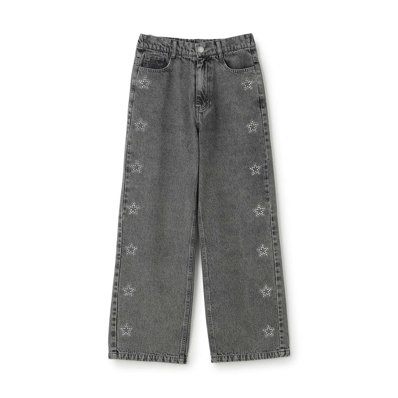 Sparkling Motif Wide Denim Pants,Navy, large image number 3