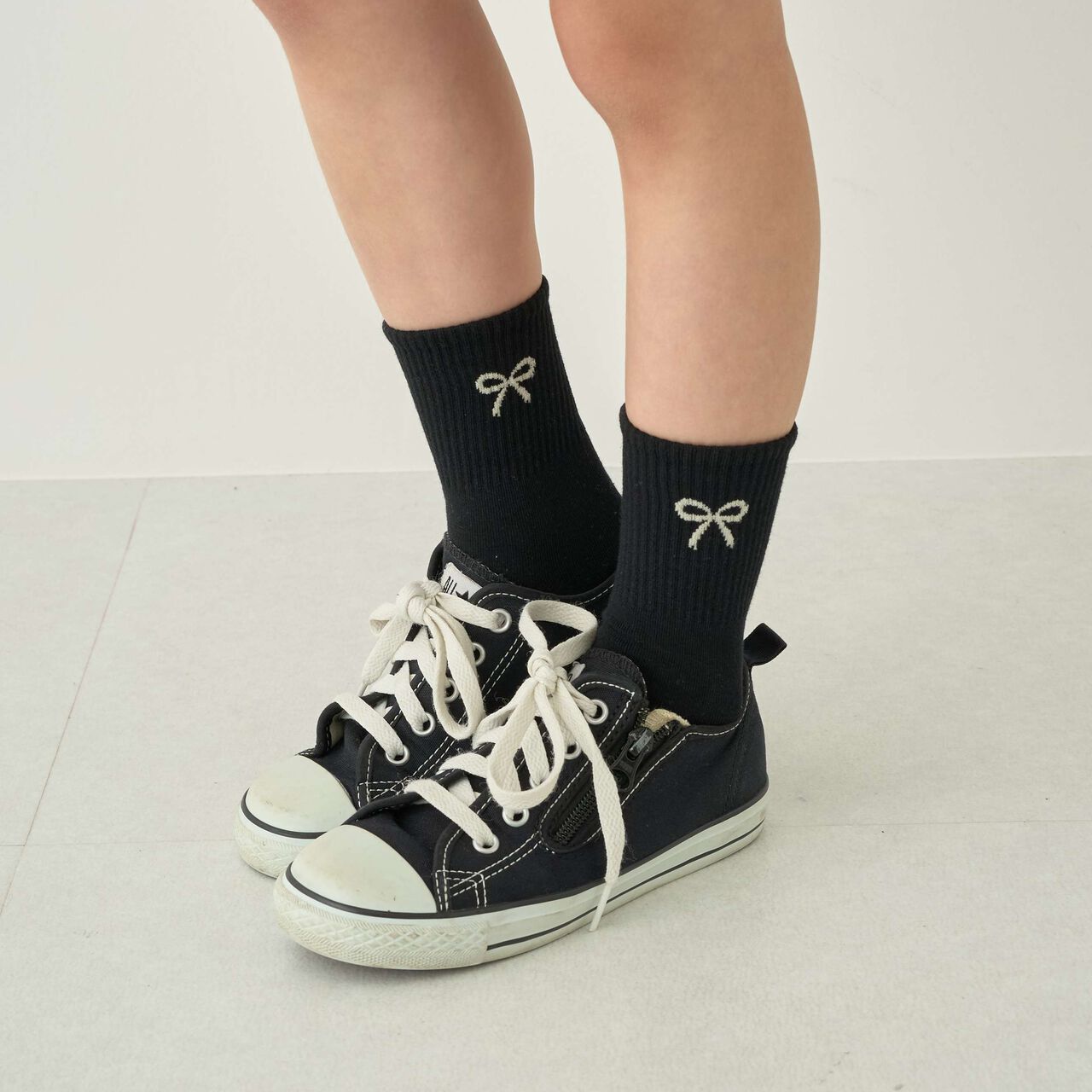 Ribbon Crew Socks [Kids' Clothing] [Girls],Black, large image number 3