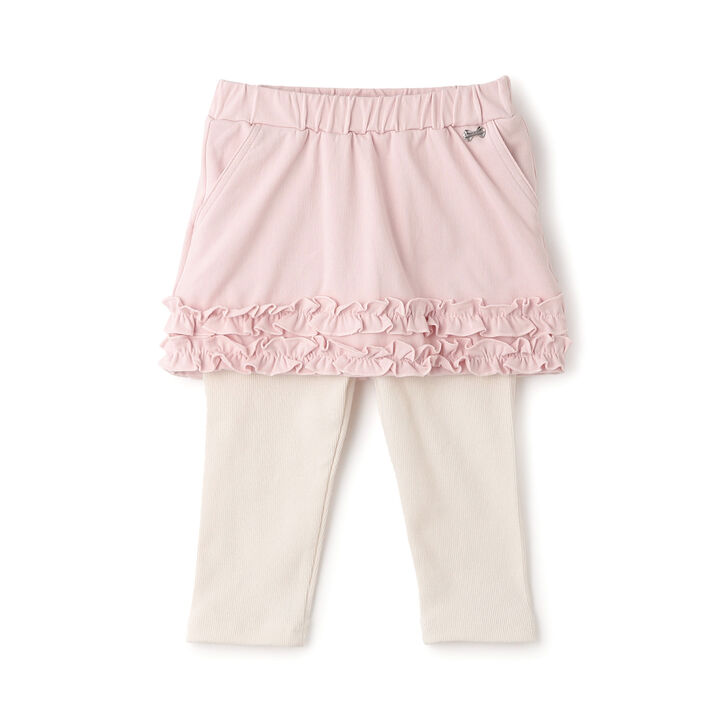 Skirt with Hem Frill and Leggings,Light pink, medium image number 0