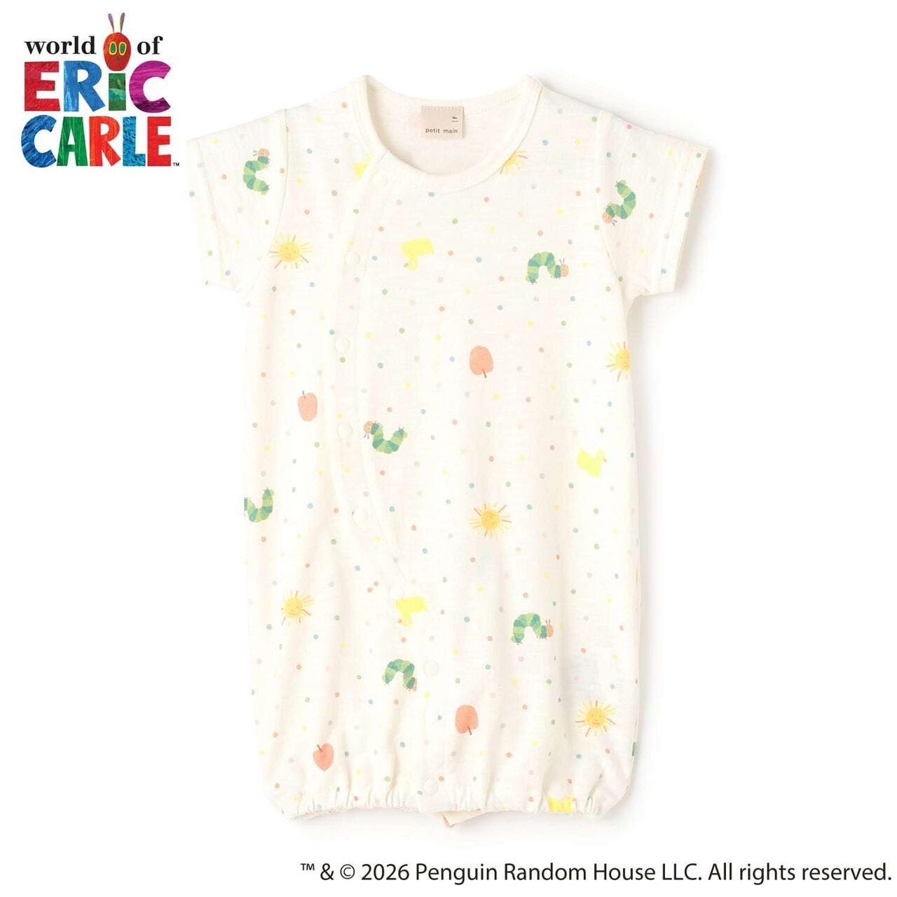 [Hungry Caterpillar] All-Over Pattern 2 WAY Overall,Off white, large image number 0