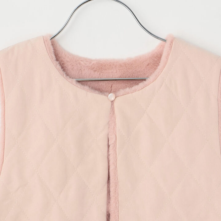 [Reversible] Faux Fur & Quilted Vest,Off white, medium image number 9